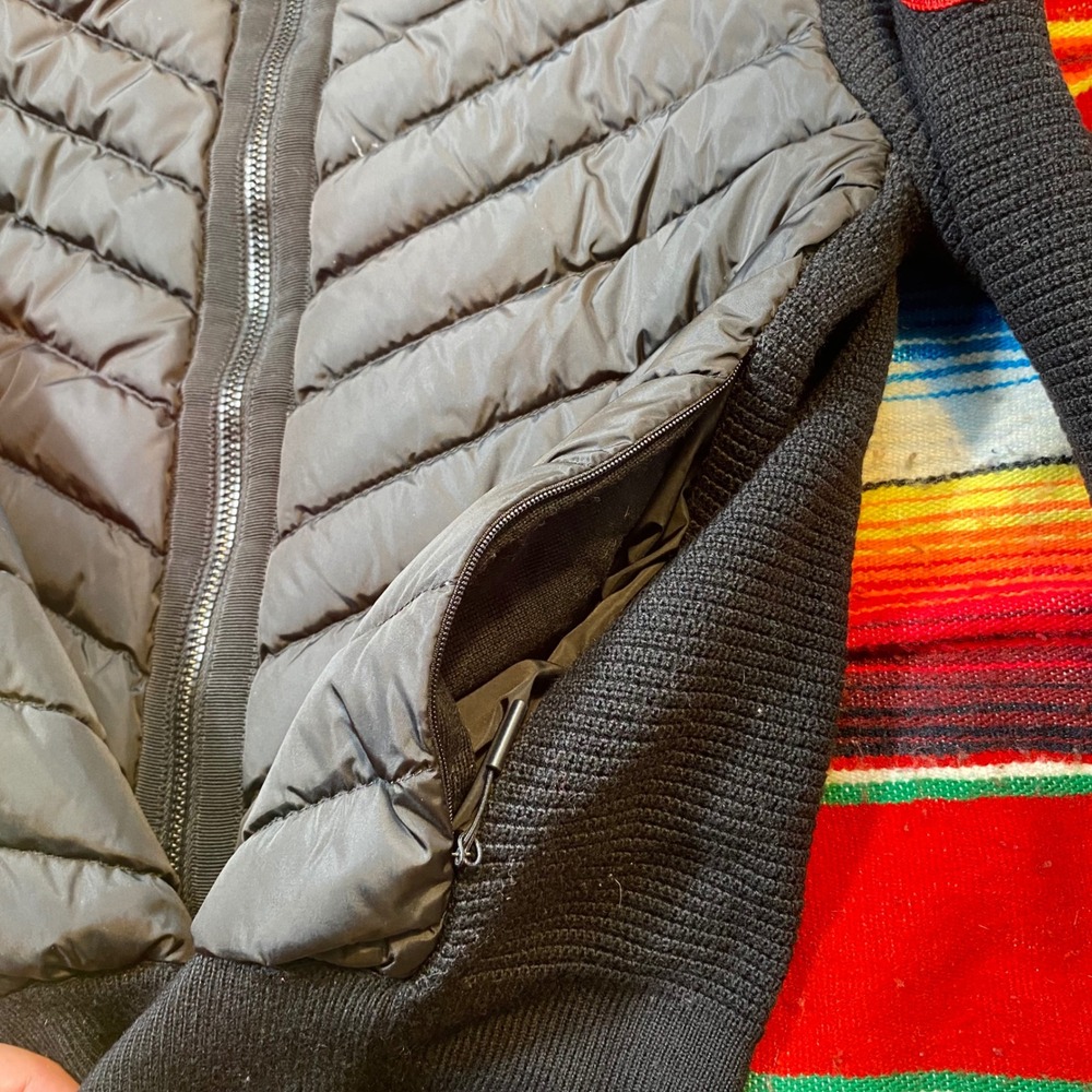 Canada Goose HyBridge Knit Jacket Black Merino Wool Down Womens Medium - Picture 3 of 11